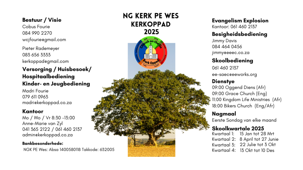 Kerk Oppad Kalender 2025